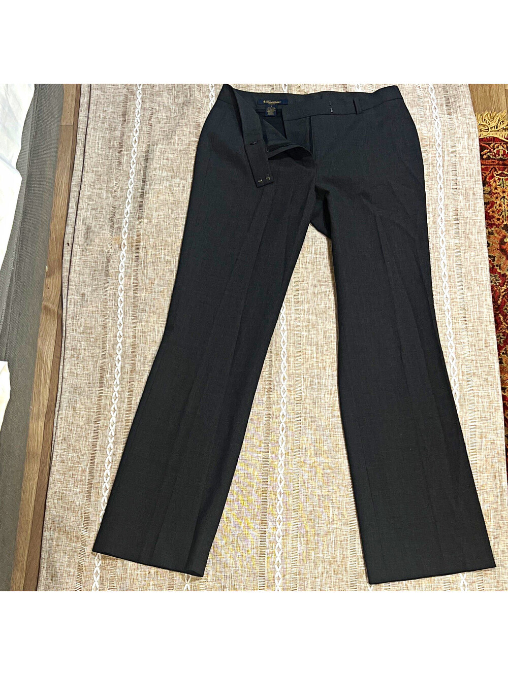 Brooks Brothers Women’s Gray Wool Blend Lucia Fit Flat Front Dress Pants